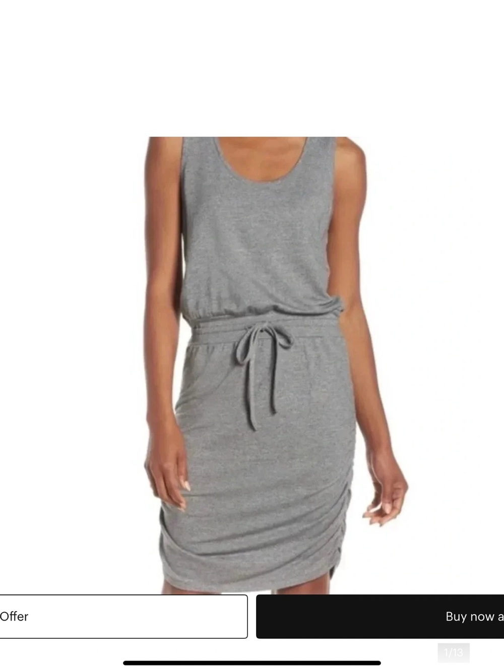 Zella Gray Sleeveless Tie-Waist Mini Dress